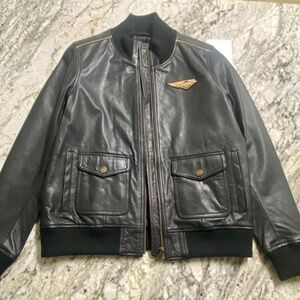 Black Leather Harley Jacket